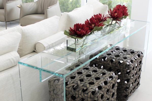 Luxury Acrylic Console in Miami by Gusto Design Furniture