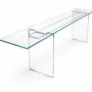Luxury acrylic console table with glass top modern design by Gusto Design Furniture